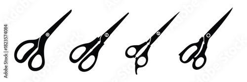 Scissors set. Flat icon style. Collection scissors icon . Scissors icon set isolated on white background . eps 10