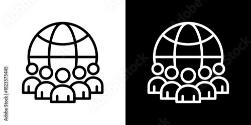 Society Icon Vector Illustration. Fresh Line Design Built For Creative Flexibility In Light And Dark Versions.