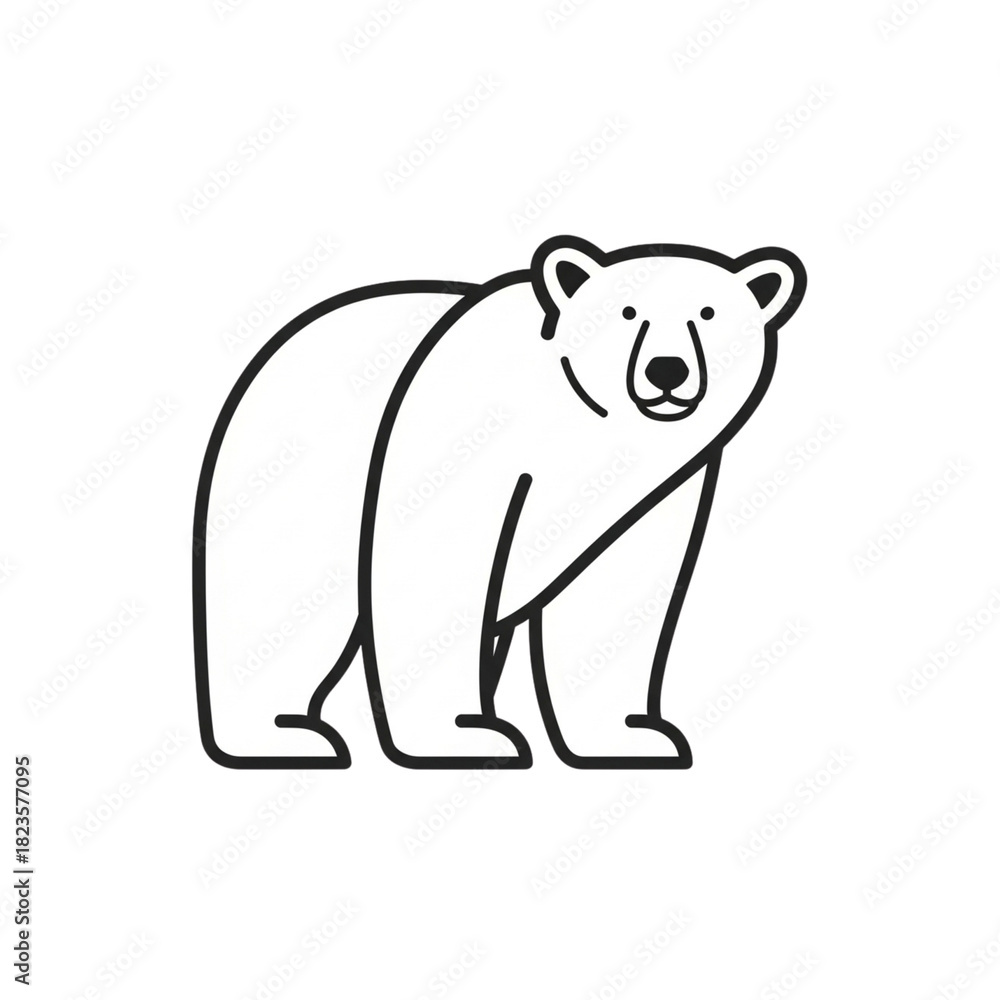 Obraz premium 【Animals Icons – Basic】Polar Bear Silhouette Logo | シンプルなホッキョクグマのシルエットロゴ