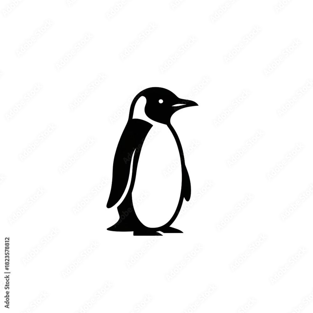 Fototapeta premium 【Animals Icons – Basic】Penguin Silhouette Logo | シンプルで可愛いペンギンのシルエットロゴ