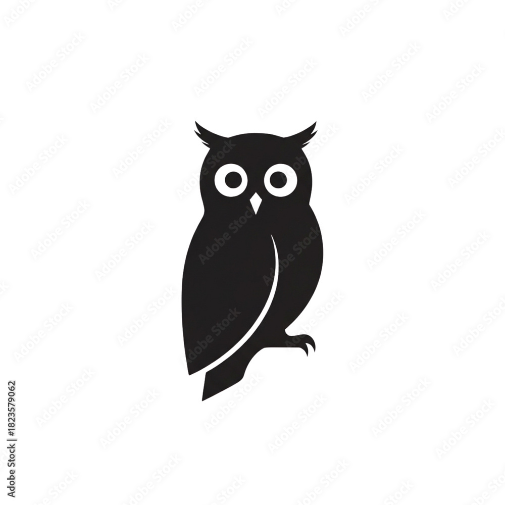 Fototapeta premium 【Animals Icons – Basic】Stylish Owl Silhouette Logo | おしゃれなフクロウのシルエットロゴデザイン