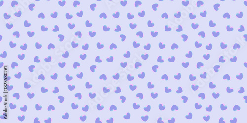 Hand-drawn overprint heart pattern on soft purple background