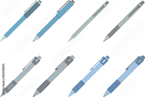 Vector set of pen for writing and drawing