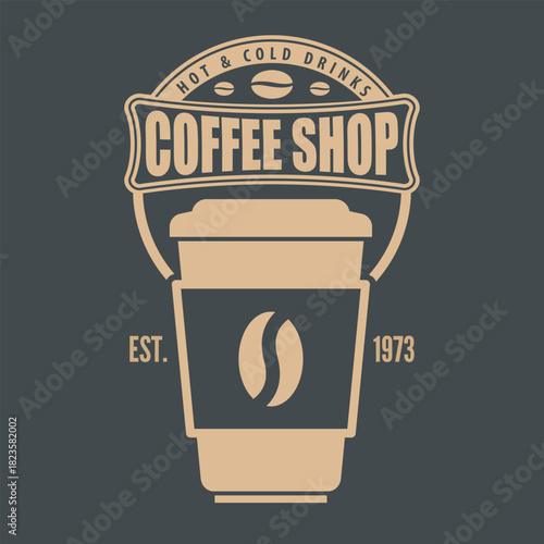 Coffee shop logo design template. Vector illustration