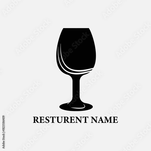 Elegant and simple wine glass logo design.
Perfect for a sophisticated restaurant or bar brand.
Bold black silhouette conveying class and refinement.
Ideal for establishments focusing on fine dining a