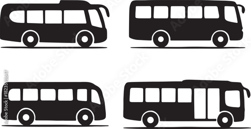 Black Bus Silhouettes Collection