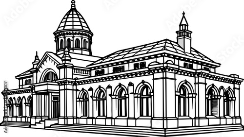 Very beautiful street-view scene of the Old Post Office Pavilion in Washington, D.C., showcasing its historic architecture, clean daylight atmosphere, and balanced urban composition suitable for stock