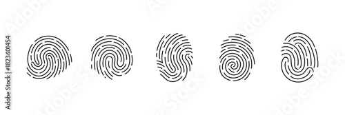 fingerprint vector icon Signature concept for password encryption . Set fingerprint scanning icon sign  stock Fingerprint scanning icon .  