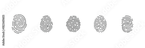 fingerprint vector icon Signature concept for password encryption . Set fingerprint scanning icon sign  stock Fingerprint scanning icon .  