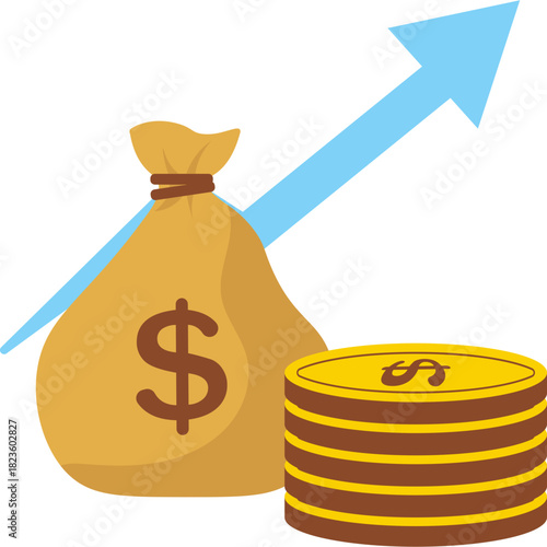 Money Bag Flat Illustration