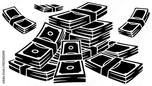 money illustration cash silhouette currency logo business icon finance outline savings wealth banking success financial jackpot dollar investment bank shape for vector graphic background