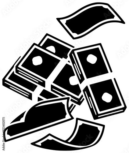 money illustration cash silhouette currency logo business icon finance outline savings wealth banking success financial jackpot dollar investment bank shape for vector graphic background