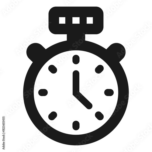 Stopwatch vector icon – timer countdown symbol in minimal flat outline style
