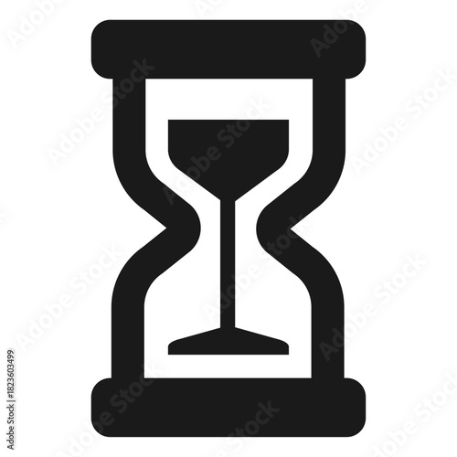 Hourglass countdown vector icon – sand timer symbol for loading, waiting, delay, scheduling and time management in clean minimal flat outline style

