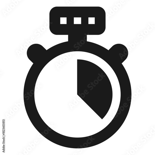 One-third progress stopwatch icon – 1/3 filled timer symbol for countdown, scheduling, productivity, and time tracking in minimal outline vector
