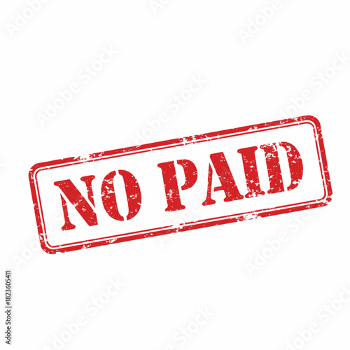 A red grunge rubber stamp with the text 'NO PAID' in capital letters, tilted on a white background, indicating an unpaid status or transaction.