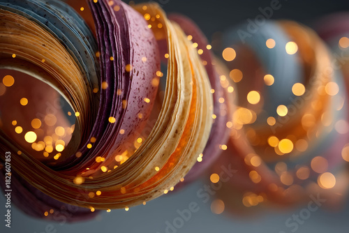 Abstract Swirl with Bokeh Lights for Modern Art Decor and Design
