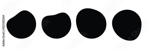 Random organic blob shapes. Black cube drops. Liquid organic amoeba silhouette blob in modern style. Various shapes of irregular blobs. organic blob shape irregular form abstract vector illustration .