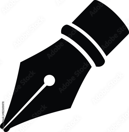 Fountain Pen Nib or Quill Pen for Writing and Calligraphy Elegant Pen Symbol for School or Office Supplies