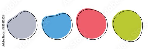 Blob shapes colorful and black collection vector design elements isolated. Random blob circles icon set. Isolated on a white background .  eps 10