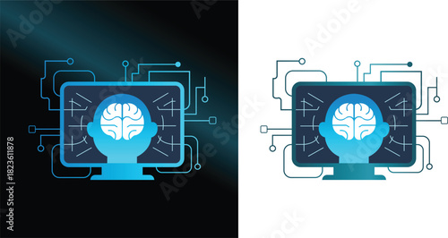 unique AI medical scan vector icon