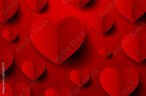 Elegant red hearts background for romantic themes