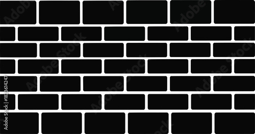 Brick wall facade construction material or building wall element textured surface of bricks vector illustration design
