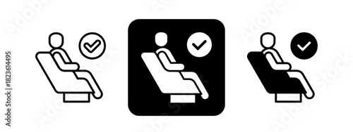 Business  Solid color and black line drawing vector illustration set