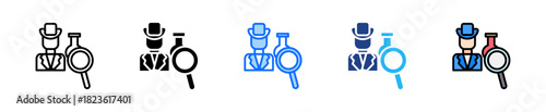 Principal Investigator Icon Set Multiple Style Collection