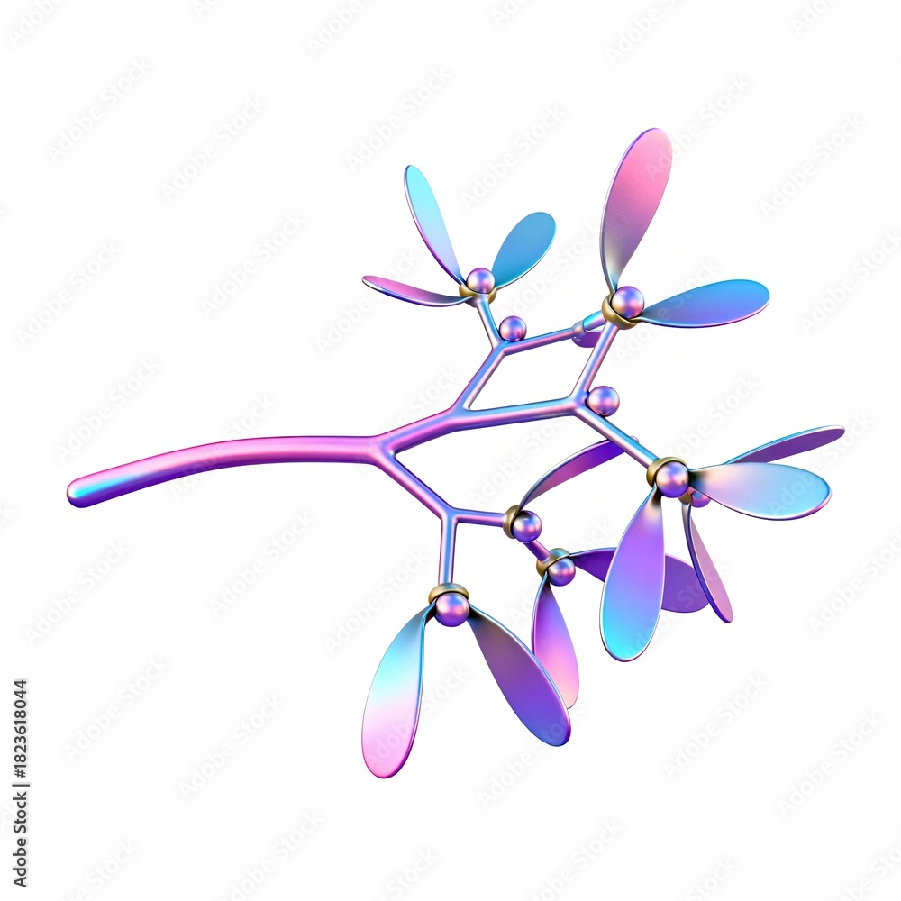 Fototapeta premium Iridescent branch with winglike structures