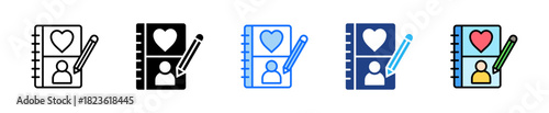 Patient Diary Icon Set Multiple Style Collection