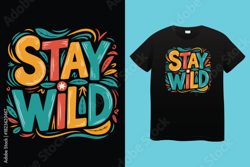 Roam far stay wild nature typography vector t shirt design with minimalist font for outdoor adventurers and nature-inspired graphic apparel prints