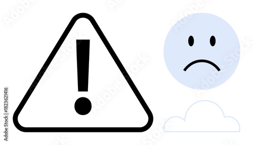Warning concept. Warning symbols expressing caution and concern about potential issues. Warning signs for risk management and troubleshooting. Ideal for technology, safety, alerts, error messages