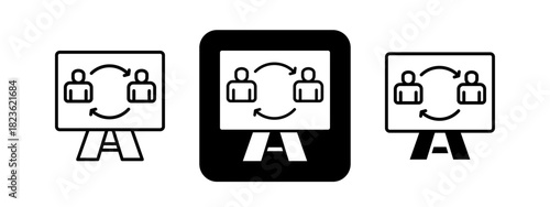 Board  Solid color and black line drawing vector illustration set