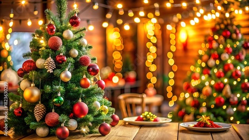 Christmas tree with many ornaments on it