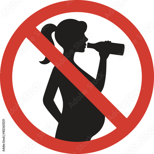 No alcohol during pregnancy vector sign