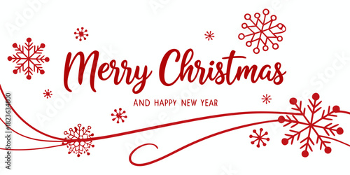 a vibrant and cheerful vector graphic displaying a "Merry Christmas and Happy New Year" greeting.