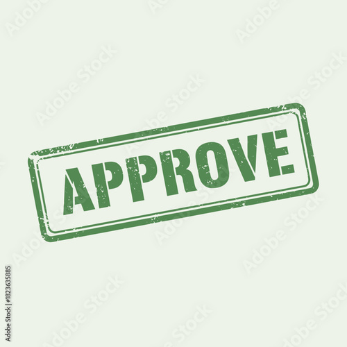 Green rectangular stamp with the word "APPROVE" in white, indicating approval or acceptance.