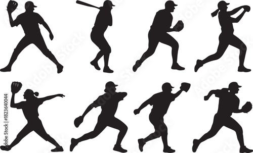 Softball silhouettes