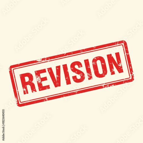 Red rubber stamp with the word REVISION in capital letters.