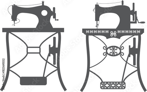 Collection of Vintage Sewing Machine Silhouettes