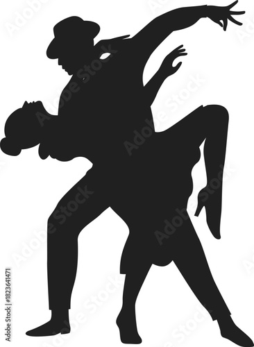 Dynamic Silhouette of Ballroom Dancers