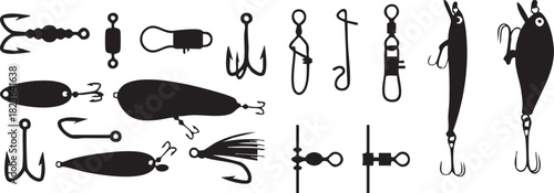 Fishing Lures and Tackle Silhouettes Collection