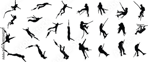 Dynamic Silhouettes of Divers, Jumpers, and Rappellers