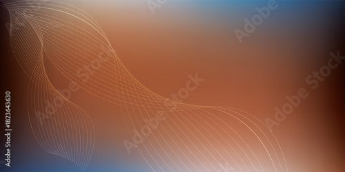 Abstract Brown and Blue Swirls with Delicate Wavy Lines and Texture.