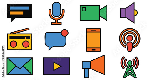 Vibrant social media icons showcase modern communication technologies and digital connection tools online