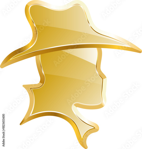 cowboy gold icon. Isolated on transparent background.