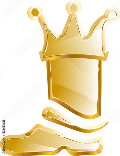 cowboy shoes gold icon. Isolated on transparent background.