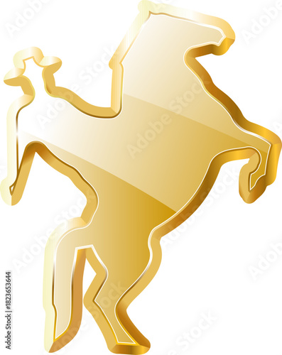 cowboy gold icon. Isolated on transparent background.