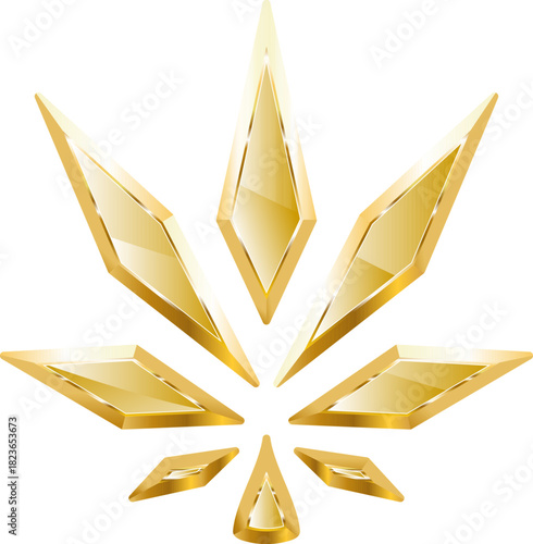 Marijuana gold icon. Isolated on transparent background.